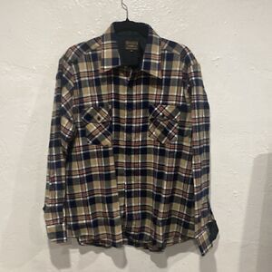 Vintage Gimbels Men Flannel Shirt Men's XL Plaid Long Sleeve Like new